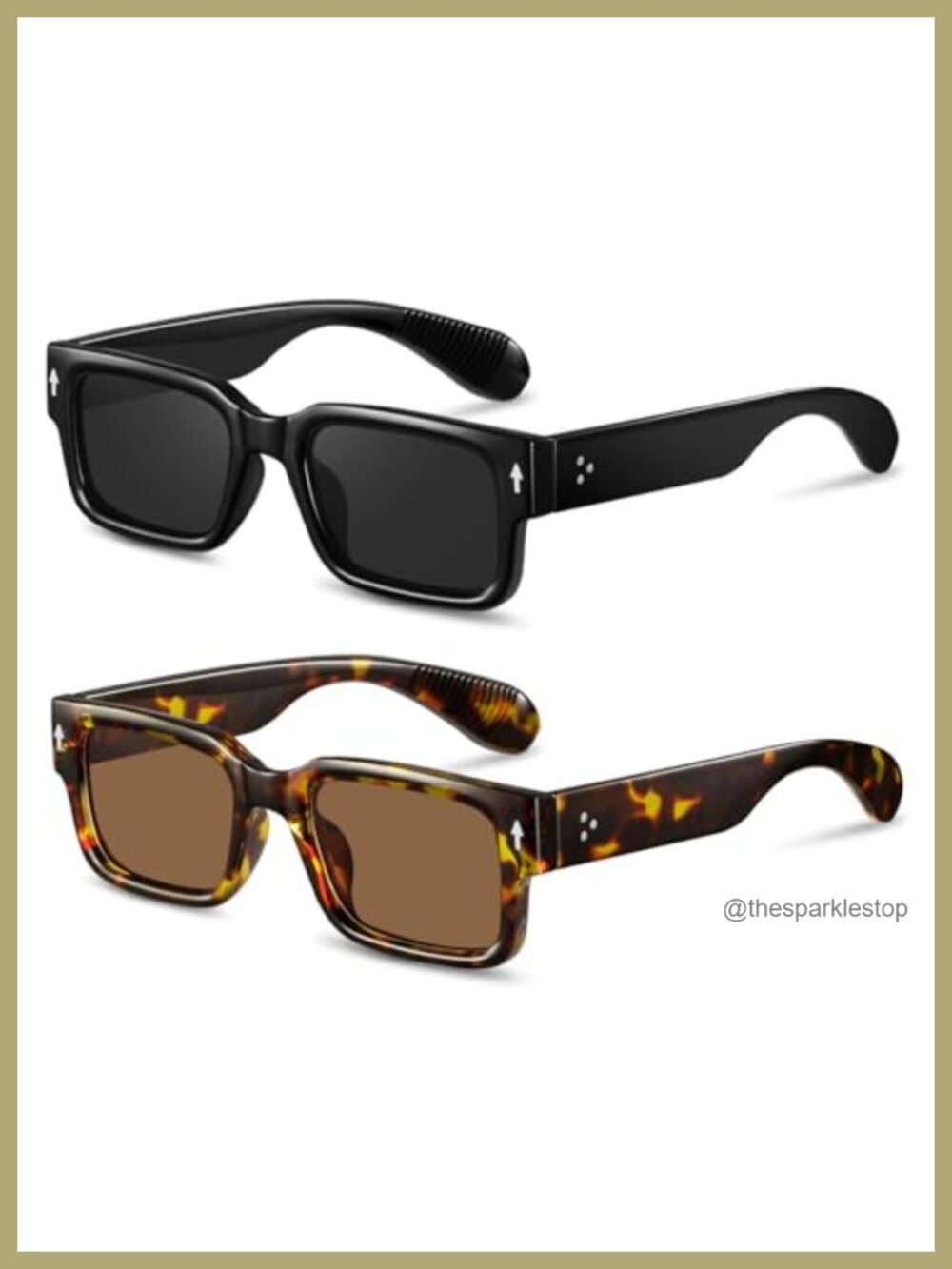 Chunky Square Frame Sunglasses UV400 Protection for Women Men Acetate